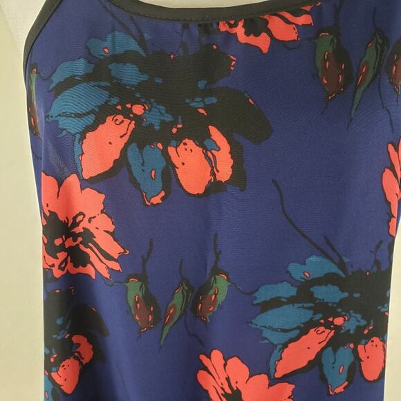 Runway Story Cami Low Back Top Women S Flowy Thin Straps Blue Red Black Floral - Picture 6 of 8